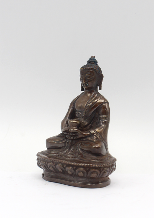 Copper Mini Amitabha Buddha Statue 3" H