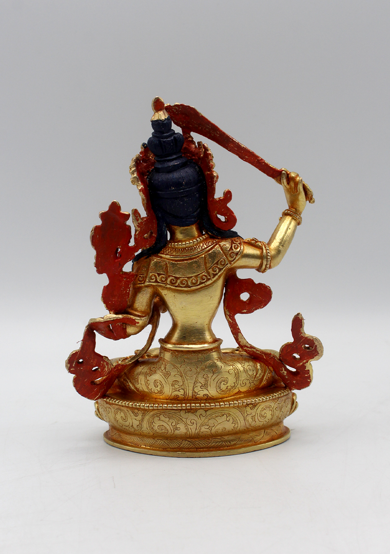 Masterarts 24 K Gold Plated Manjushree Statue 5.5" H