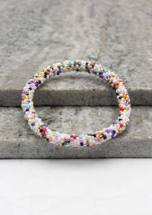 Multicolor Beads Nepalese Roll on Bracelet