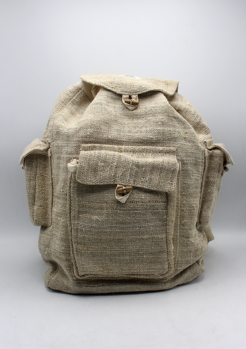 Off White Earthy Multi Pocket Hemp Rucksack