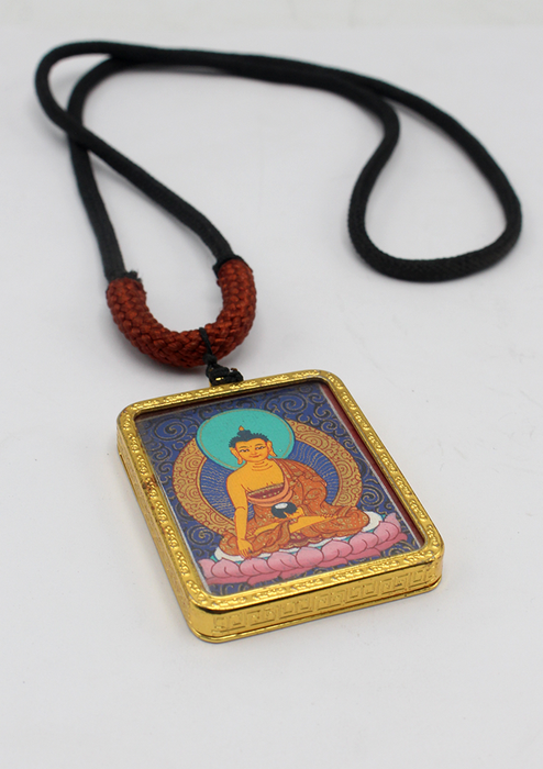 Shakyamuni Mini Thangka Amulet Pendant