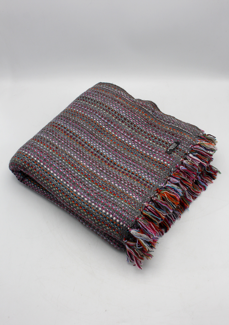 Luxurious Multicolor Hand Knitted Cashmere Blanket