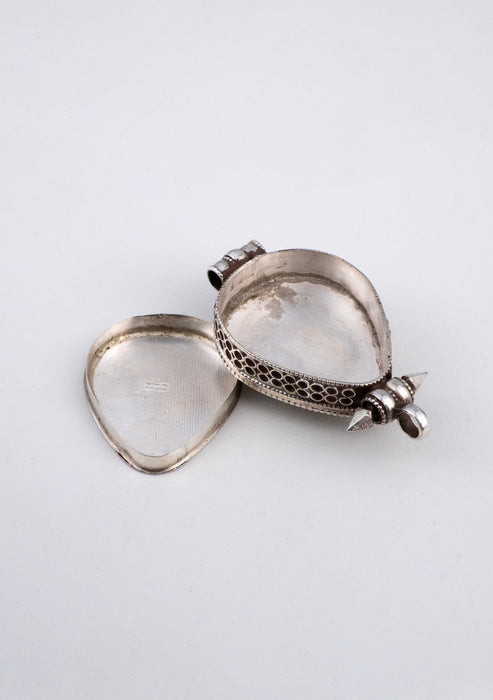 925 Silver Tibetan Ghau with Turquoise Stone Inlay