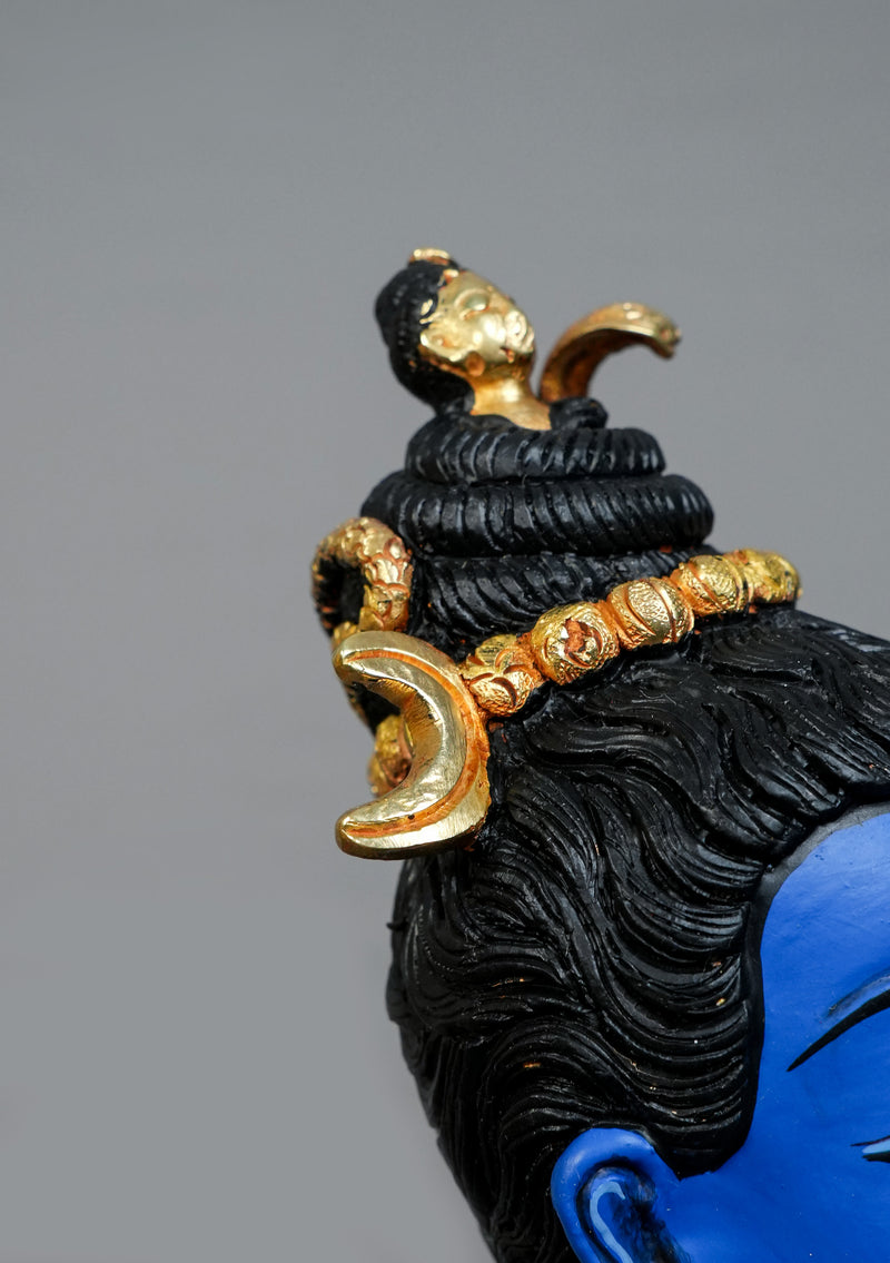 Handcrafted Dancing Shiva Statue – Blue Nataraja Shiva with Trishul & Damaru