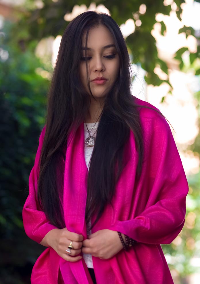 Silky Water Pashmina Shawl Flirtatious Pink