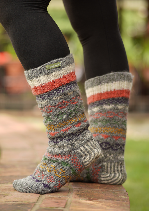Beautifully Hand knit Knee High Woolen Socks, Thermals Woolen