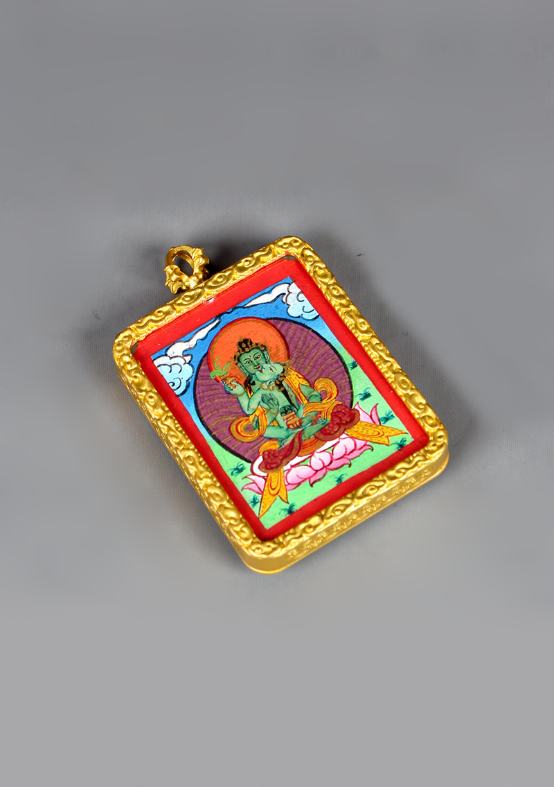 Samantabhadra Mini Thangka Amulet Pendant