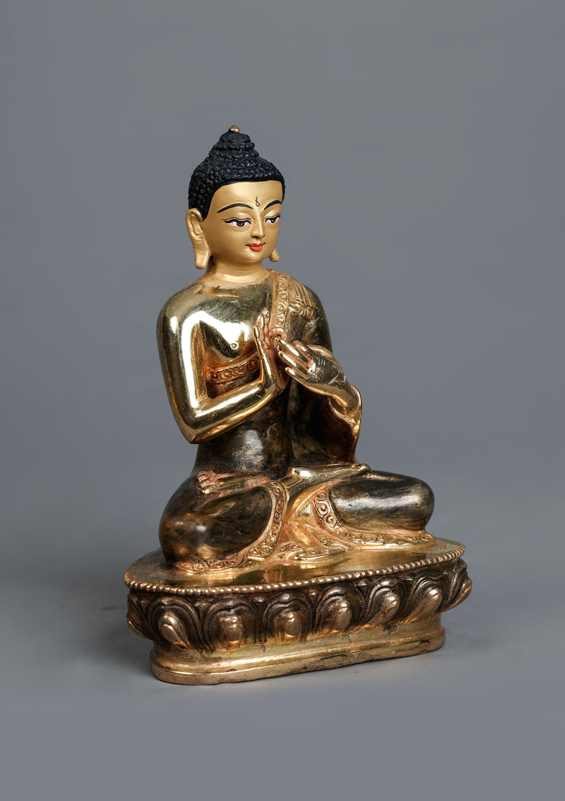 Handcrafted Partly Gold Plated Vairocana Buddha Statue 5.5" – Tibetan Buddhist Art