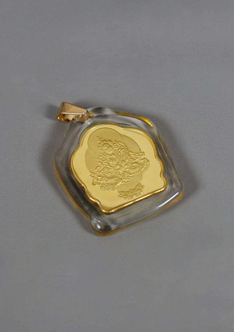Buddhist Deity With Mantra Pendant