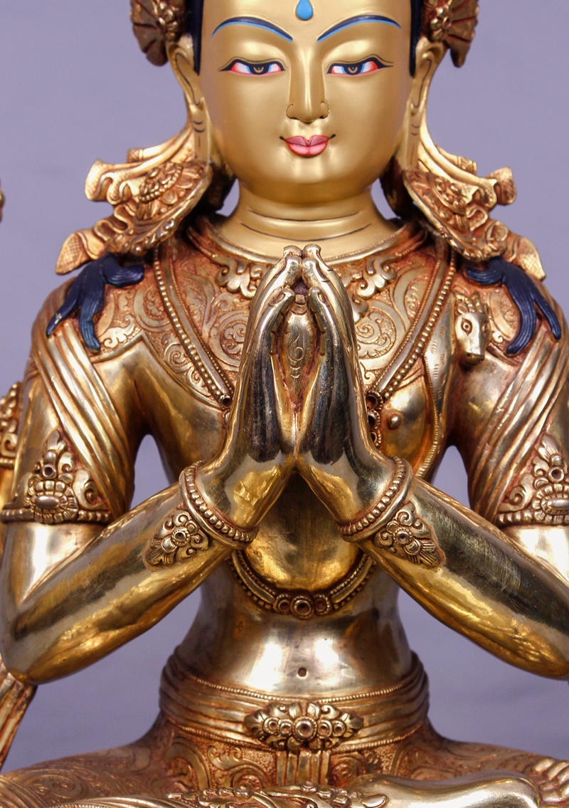 Fully Gold Plated Chenrezig Statue 1.7 feet high