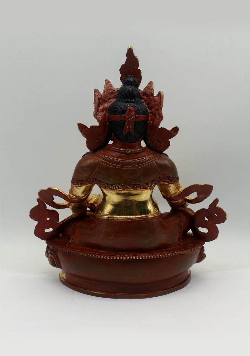 Copper 24 K Gold Jambhala  Kuebra Statue 8.5"H