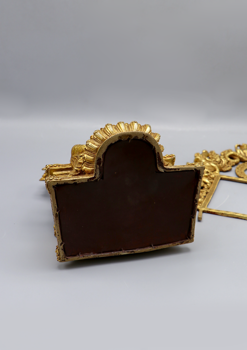 Maitreya Buddha 24 K Gold Copper Statue 13.5" H