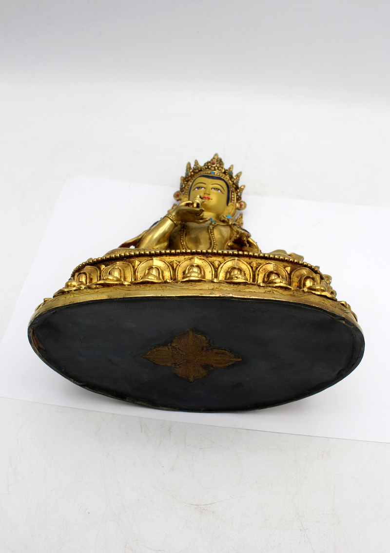 Fine Arts  24 K Gold Vajrasattva Statue 9" H