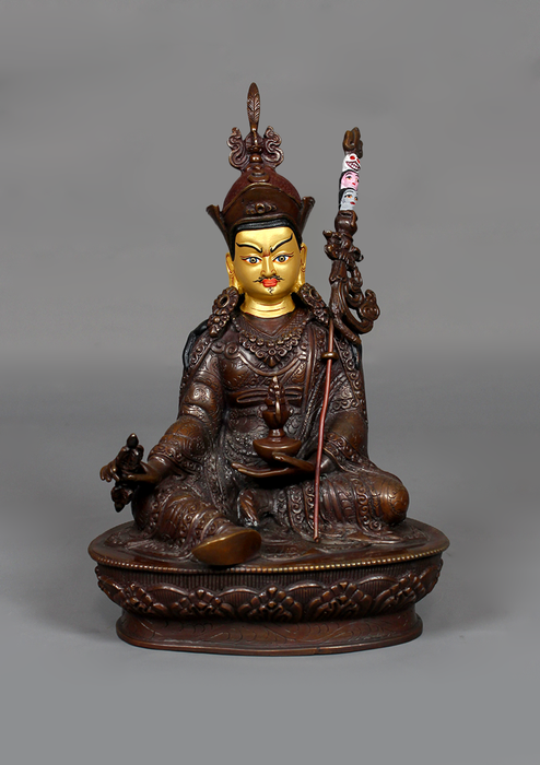 Copper oxydized  Guru Rinpoche Statue 8.25"H