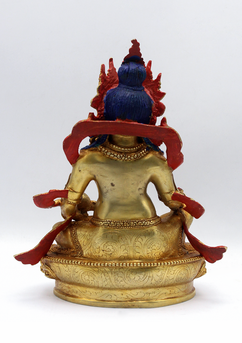 Gold Plated Crystal Zambala Statue 9"H
