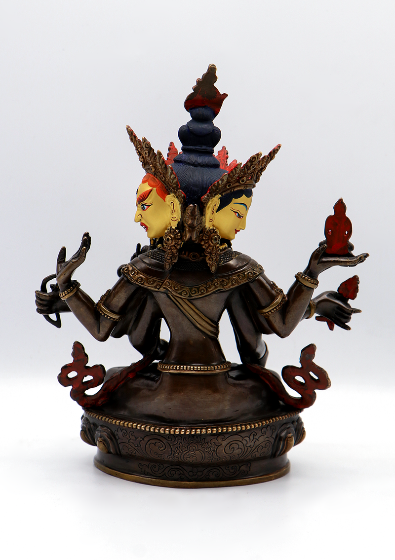 Partly Gold Plated Namgyalma Statue 9"H