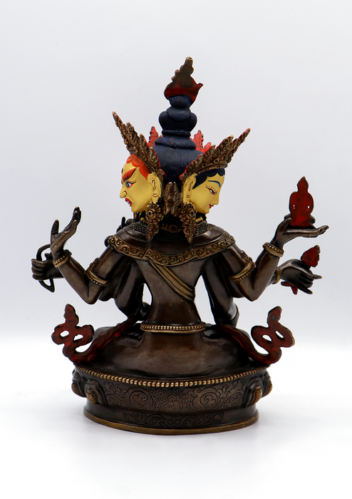 Partly Gold Plated Namgyalma Statue 9"H