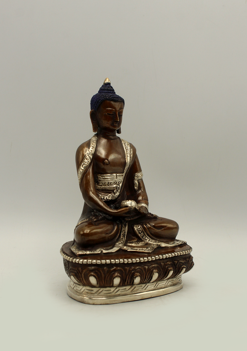 Copper Amitabha Buddha Statue 6"H