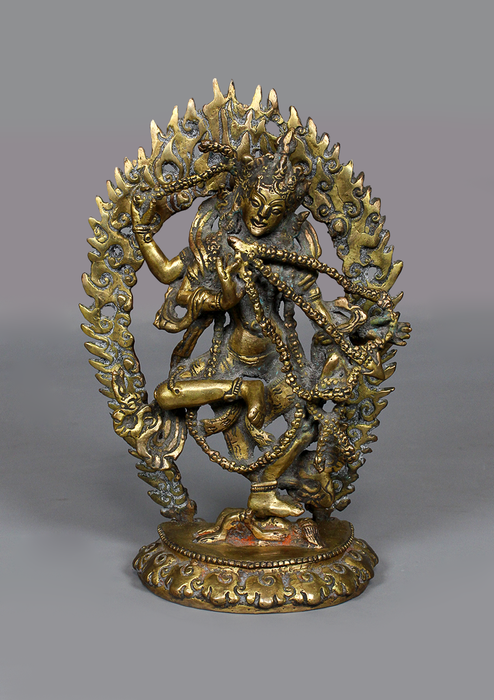 Antique Copper Gilted Kurukulla Statue 8.5" H