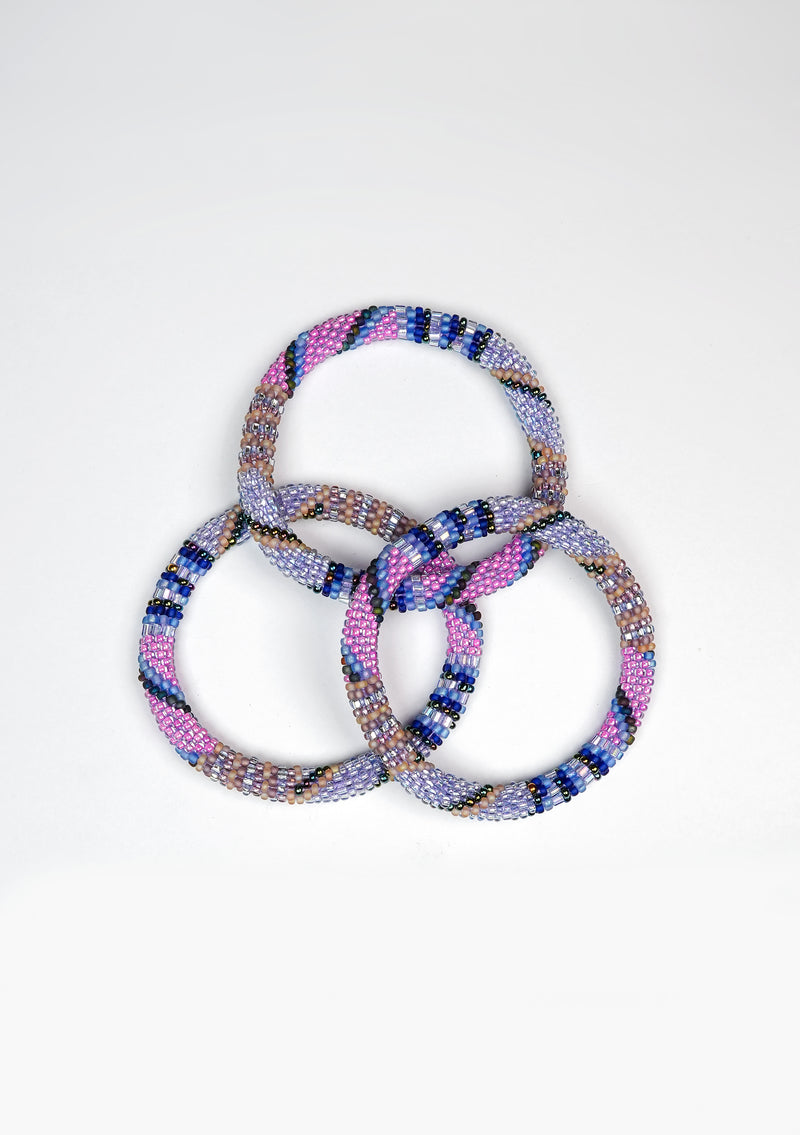 Handmade Lavender Blush Nepalese Roll Bead Bracelet – Fair Trade Jewelry