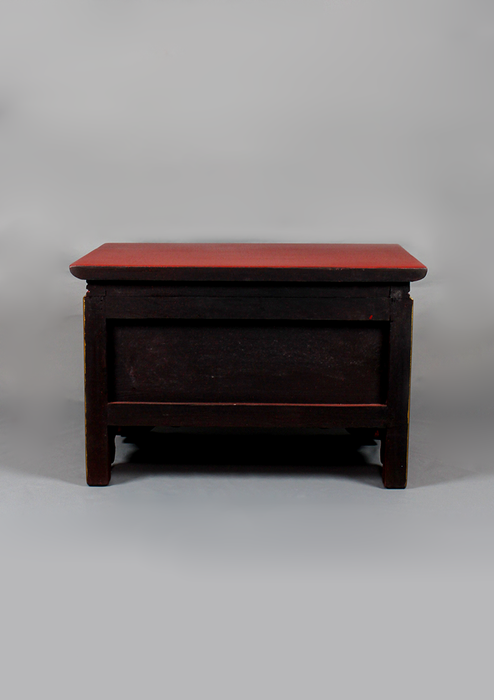 Handpainted Tibetan Wooden Shrine Box Table with Drawer