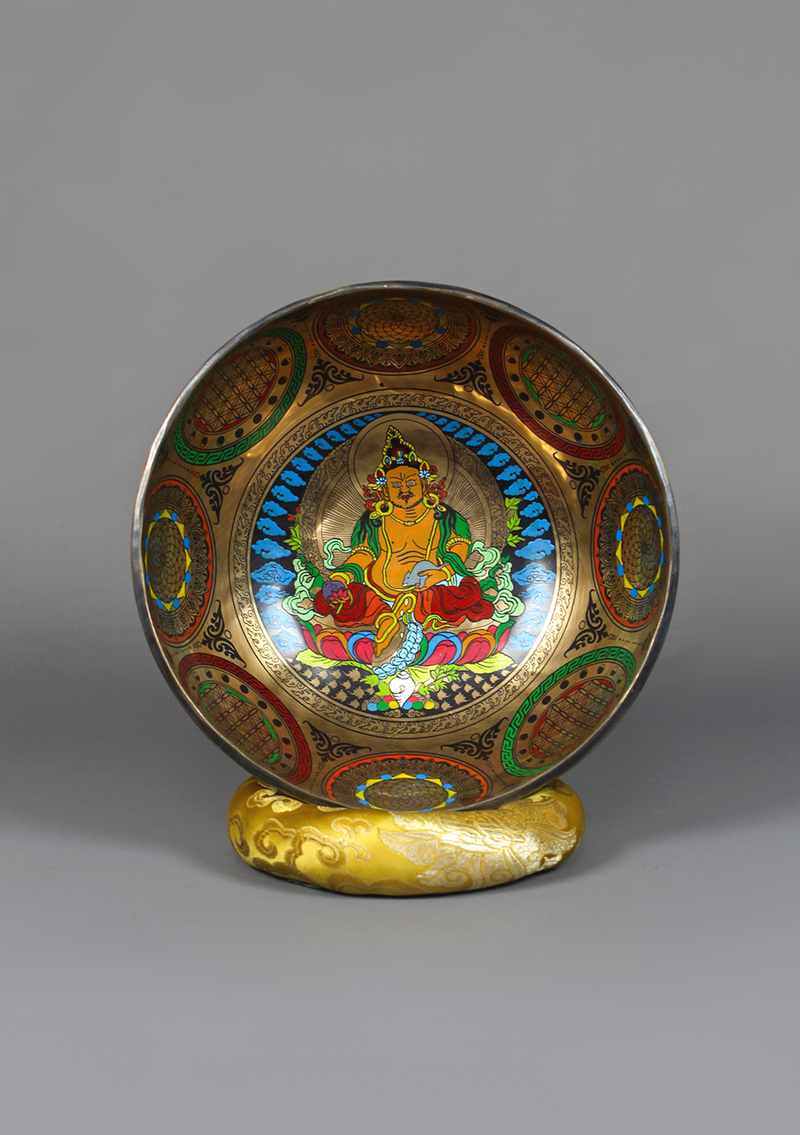 Zambala God of Weatlth Painting Singing Bowl 9"