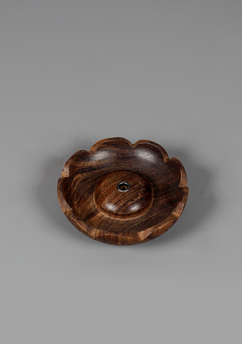 Handcrafted Wooden Lotus Incense Burner