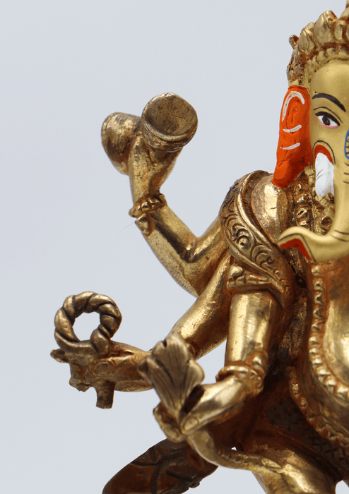 Partly Gold Plated Dancing Ganesha Statue 5.5" High SS-ST130