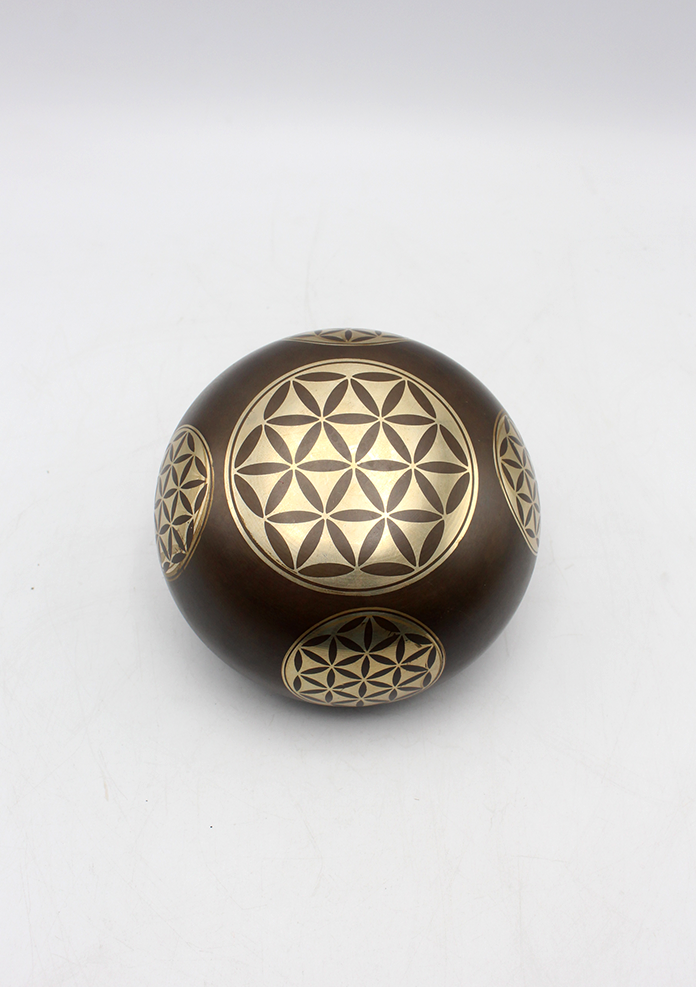 Tibetan Mandala Carved Singing Bowl