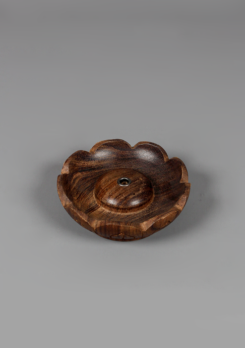 Handcrafted Wooden Lotus Incense Burner