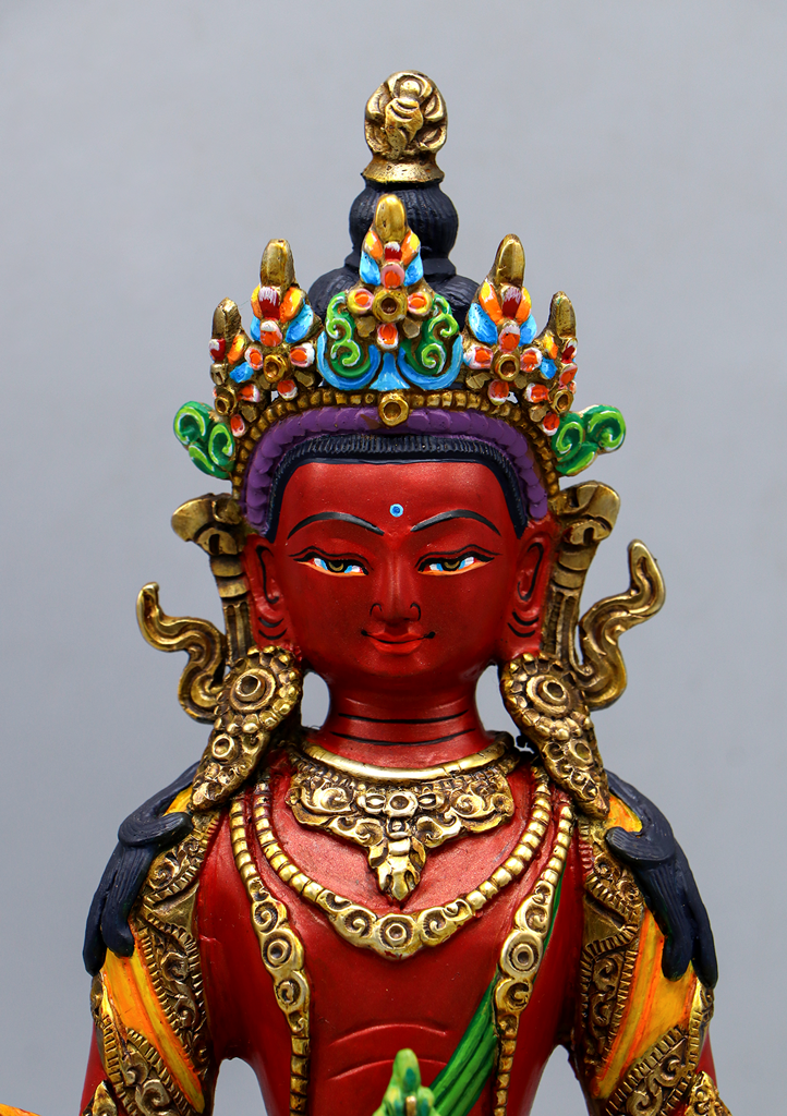 Apparmita Colored Red & Green Statue 9"H