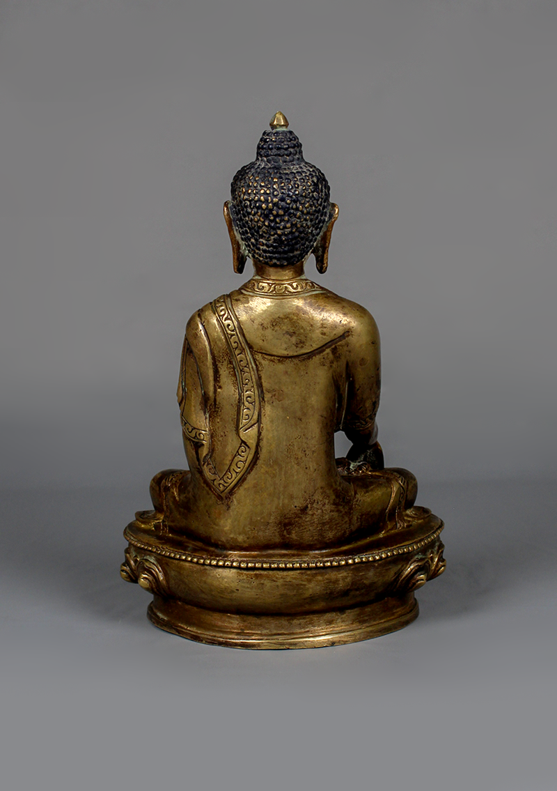 Antique Style Shakyamuni Buddha Statue 8.25"