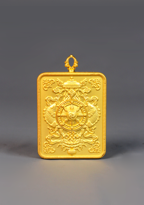 Vajrasattva Mini Thangka Amulet Pendant