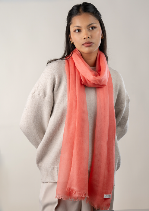 Premium 100% Cashmere Pashmina Shawl - Tea Rose