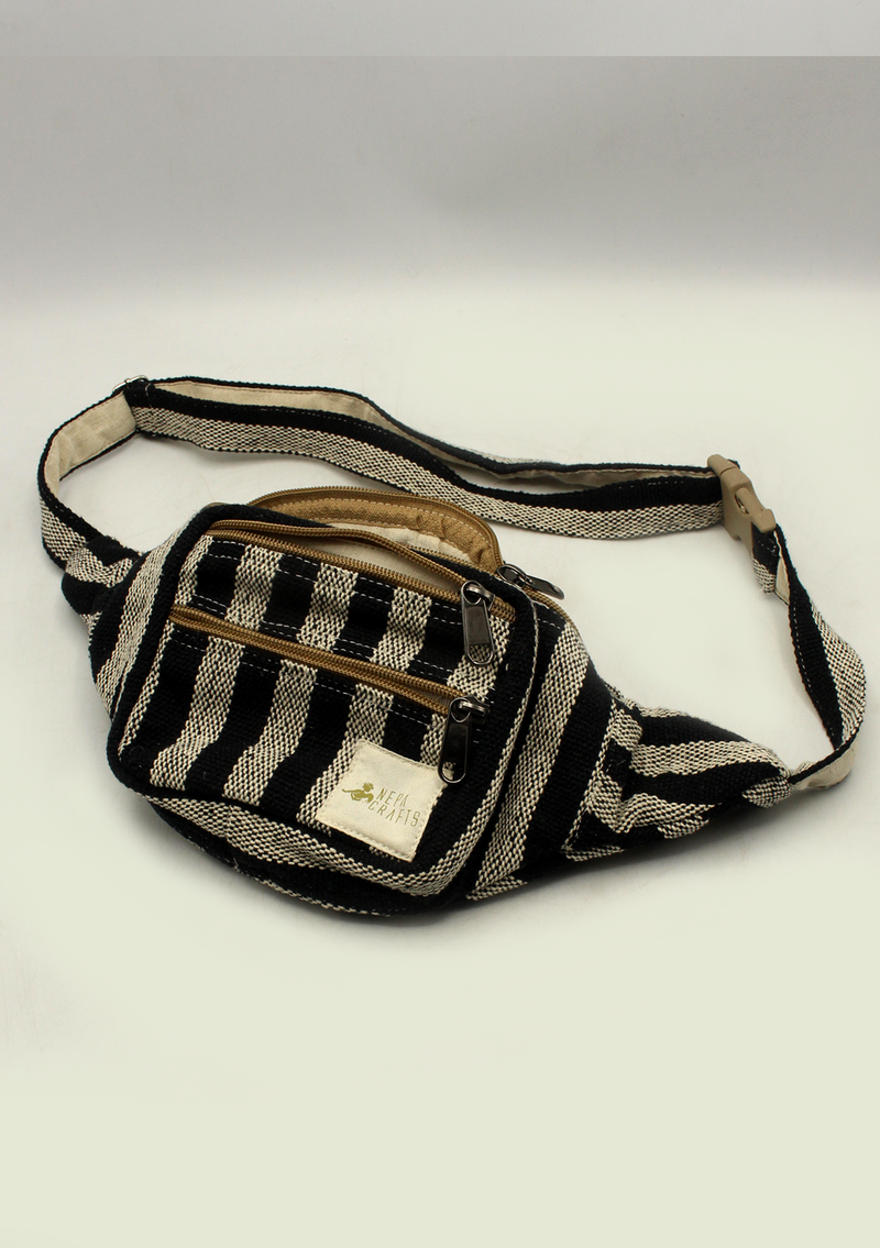 Black Hemp Fanny Pack, Hemp Waist Utility Belt