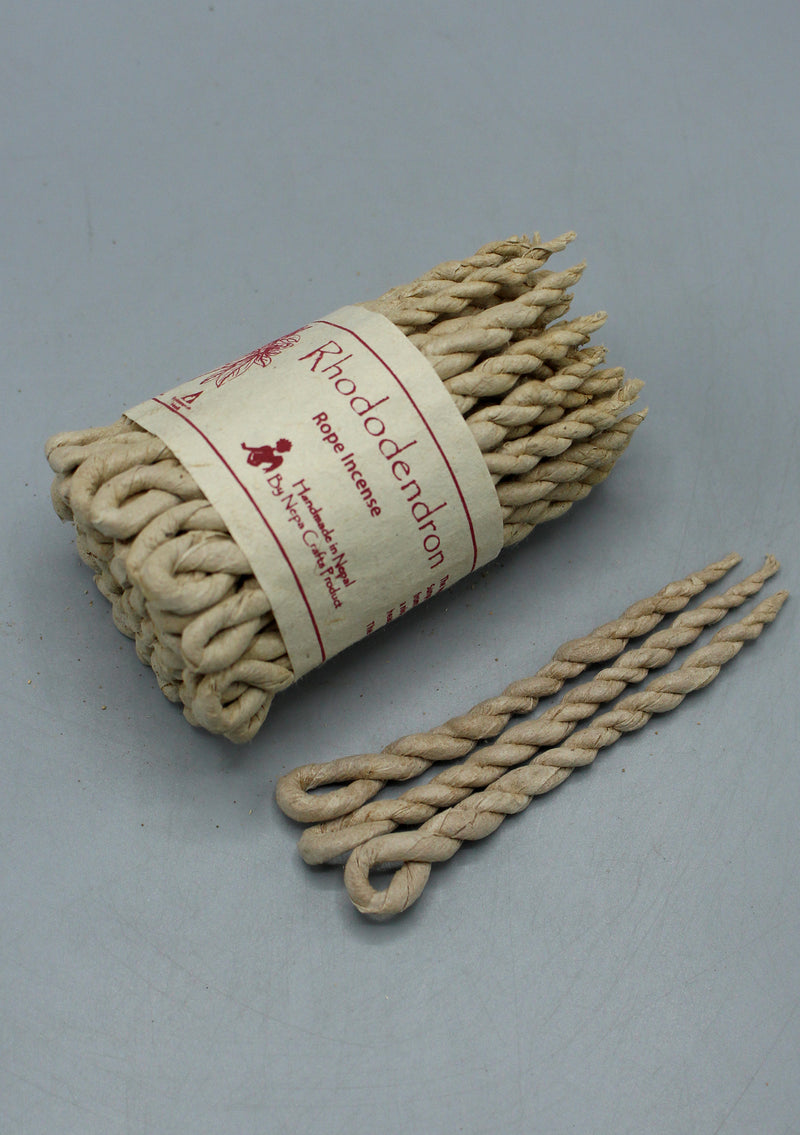 Two Bundle Rhododendron Rope Incense with Ceramic Rope Incense Burner