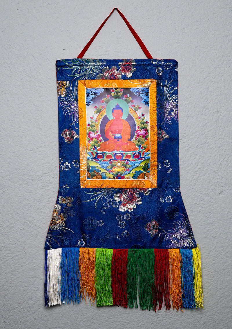 Brocade Framed Buddhist Deity Wall Hanging