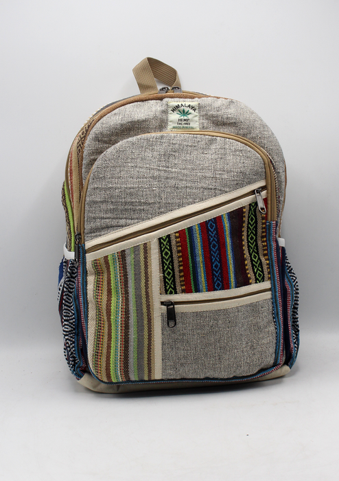 Jeans Gray Color Hemp Backpack
