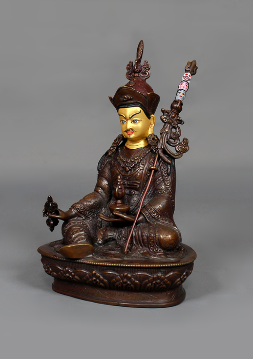 Copper oxydized  Guru Rinpoche Statue 8.25"H