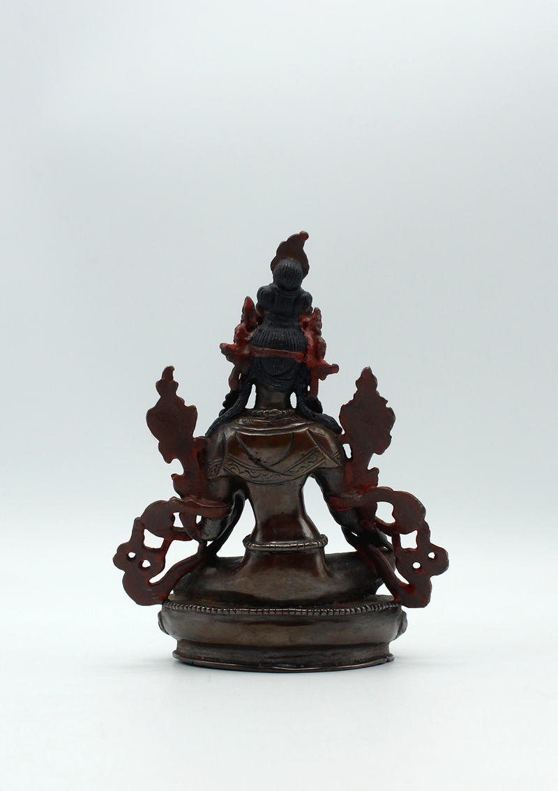 Oxidized Copper Green Tara Statue
