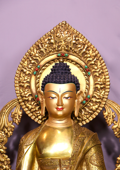 Mastercrafted  24 K Gold Gilded  Amitabha Buddha Statue 25.5"H