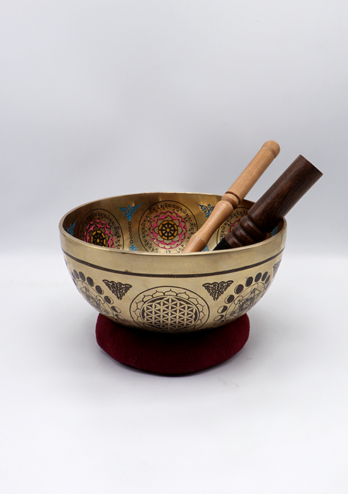 Shakyamuni Buddha Painted Singing Bowl 8.25"