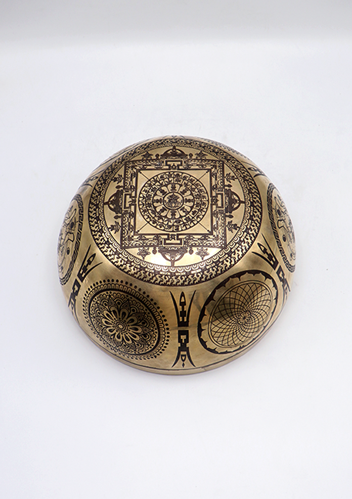 Mandala Painted Tibetan Singing Bowl 8.25"