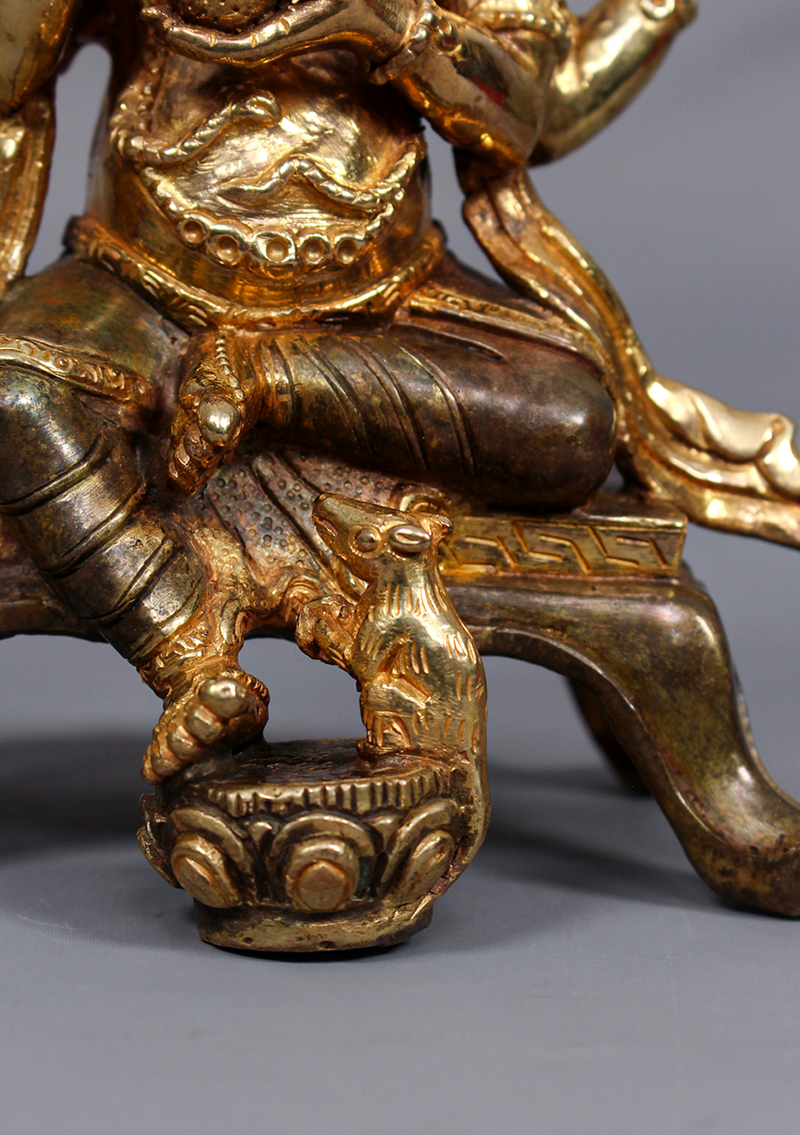 Partly Gold Plated Ganesh Statue 7.5" H
