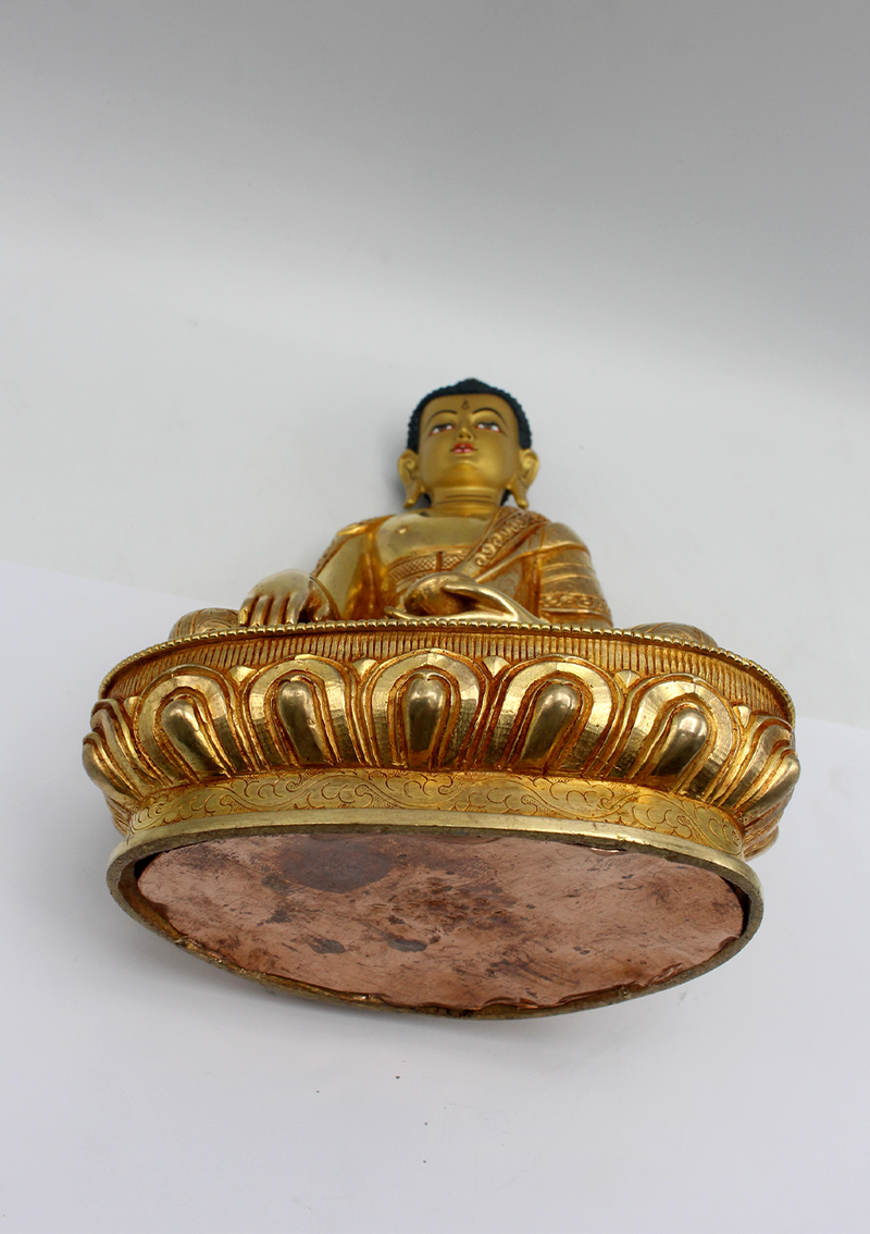 Shakyamuni Buddha Statue Gilted 24 K 8" H