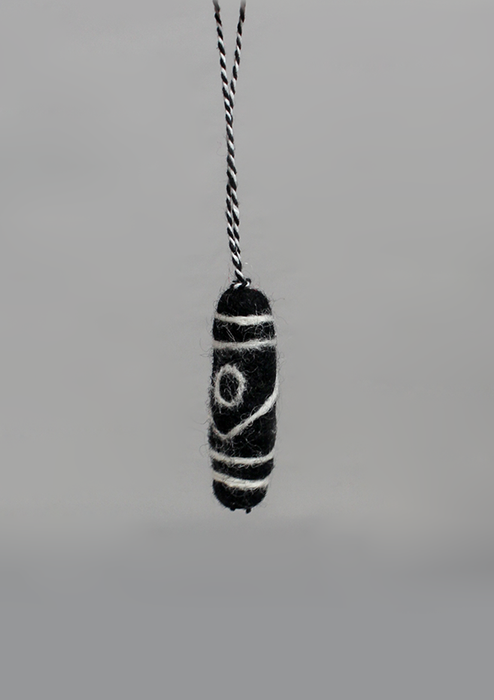 Felt Dzi Bead Hanging Charm Decor
