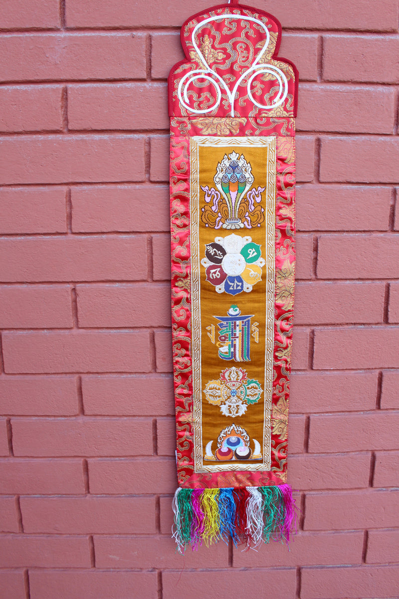 Embroidered Polyester Brocade KalaChakra Banner