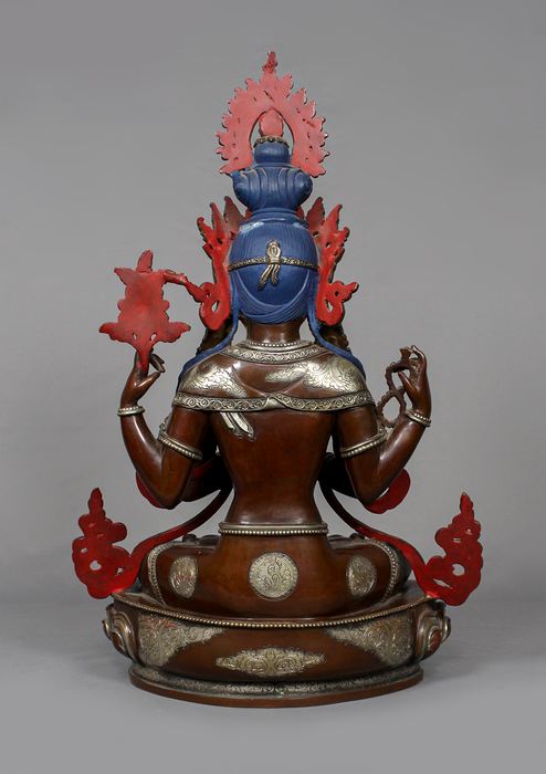 Masterarts Partly Gold Plated Chenrezig Statue 16" H