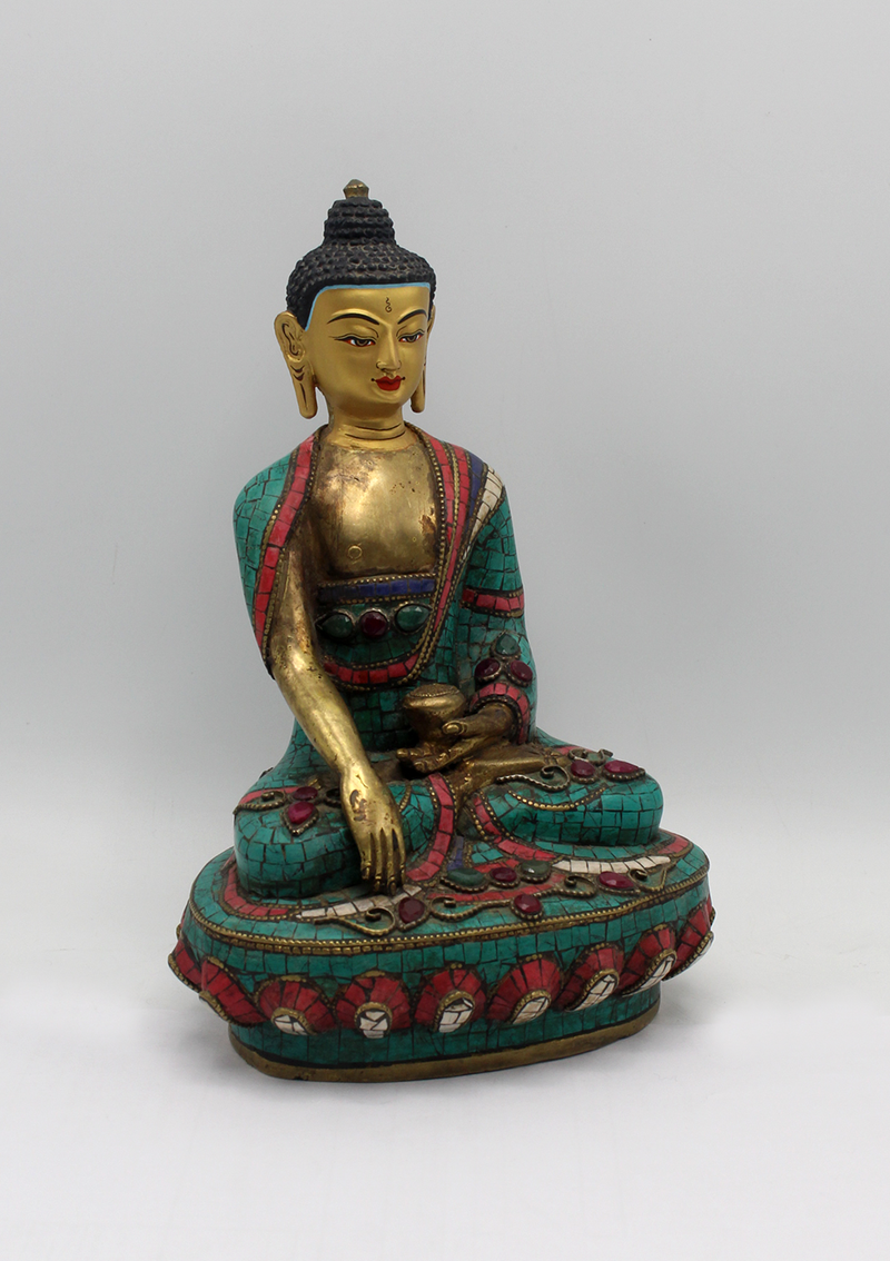 Copper Shakyamuni Buddha Statue 8" H