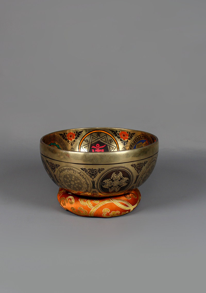 Amitabha Buddha  Thangka Painting Singing Bowl 8"